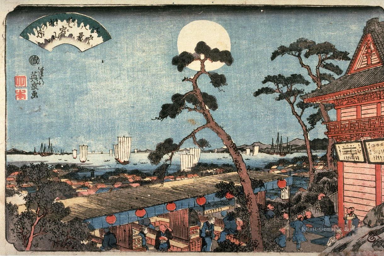 Herbstmond über Atago Hügel atagosan keine aki keine Tsuki aus der Serie acht Ansichten von edo 1846 Keisai Eisen Ukiyoye Ölgemälde